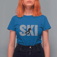 Cool Distressed Skiing T Shirt For Women for Skiers - Wonder Print Shop