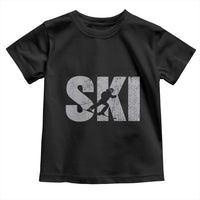 Cool Distressed Skiing Toddler T Shirt for Skiers