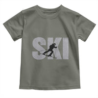 Cool Distressed Skiing Toddler T Shirt for Skiers
