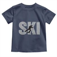 Cool Distressed Skiing Toddler T Shirt for Skiers
