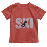 Cool Distressed Skiing Toddler T Shirt for Skiers