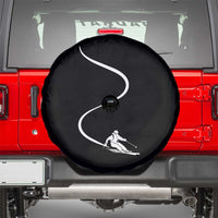 Skiing Spare Tire Cover Skier With Tracks In Deep Powder Snow Freeride Gift
