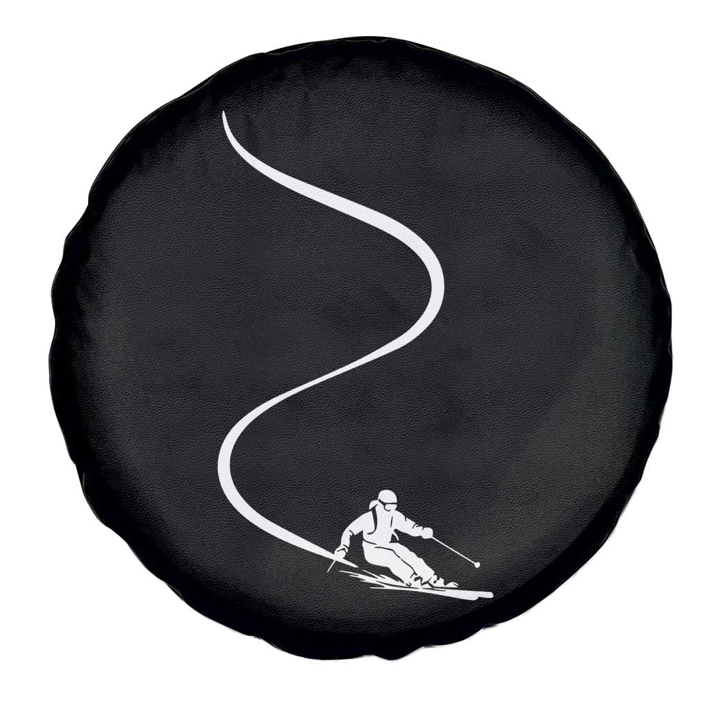 Skiing Spare Tire Cover Skier With Tracks In Deep Powder Snow Freeride Gift