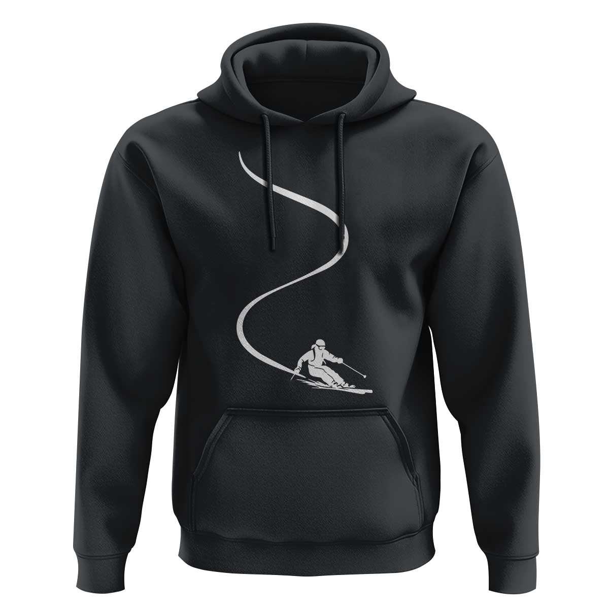 Skiing Hoodie Skier With Tracks In Deep Powder Snow Freeride Gift