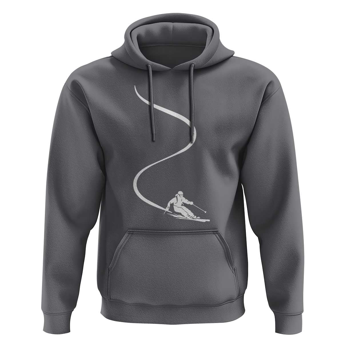 Skiing Hoodie Skier With Tracks In Deep Powder Snow Freeride Gift