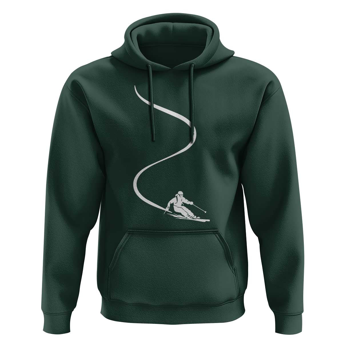 Skiing Hoodie Skier With Tracks In Deep Powder Snow Freeride Gift
