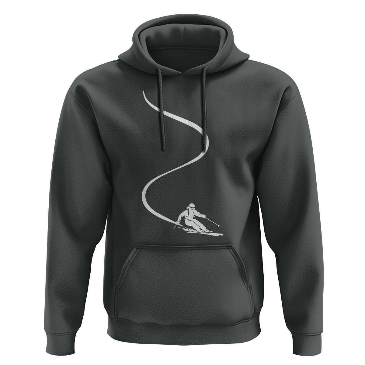 Skiing Hoodie Skier With Tracks In Deep Powder Snow Freeride Gift