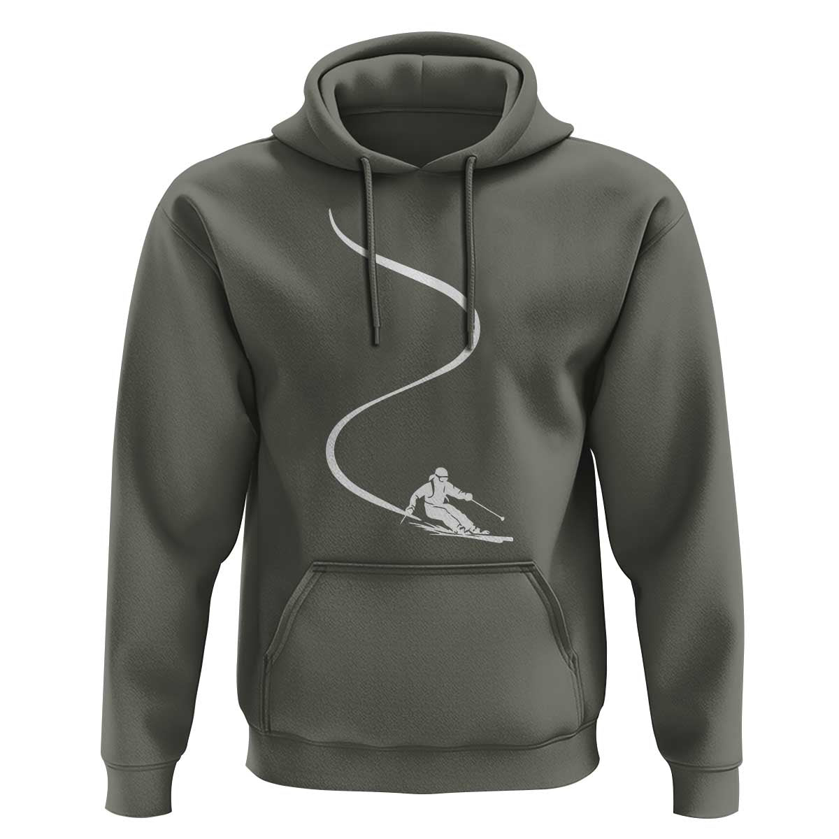Skiing Hoodie Skier With Tracks In Deep Powder Snow Freeride Gift