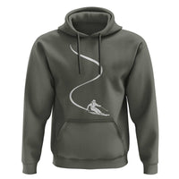 Skiing Hoodie Skier With Tracks In Deep Powder Snow Freeride Gift