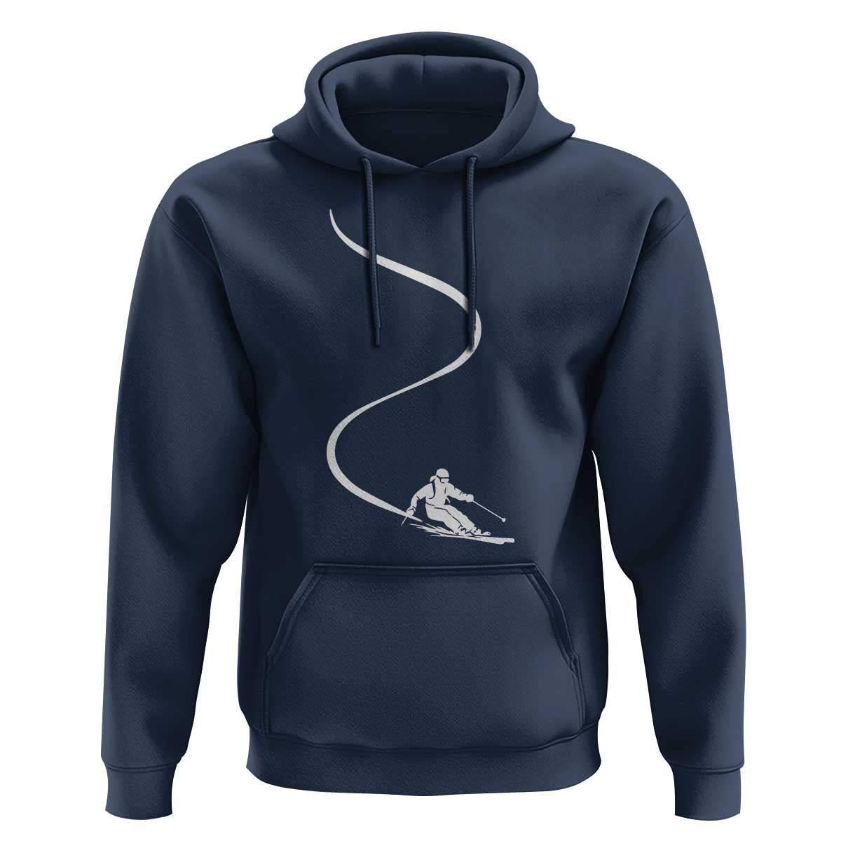 Skiing Hoodie Skier With Tracks In Deep Powder Snow Freeride Gift