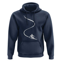 Skiing Hoodie Skier With Tracks In Deep Powder Snow Freeride Gift