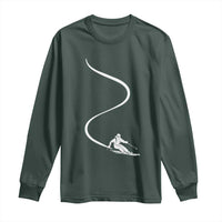 Skiing Long Sleeve Shirt Skier With Tracks In Deep Powder Snow Freeride Gift