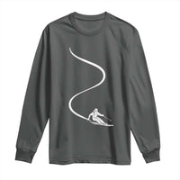 Skiing Long Sleeve Shirt Skier With Tracks In Deep Powder Snow Freeride Gift