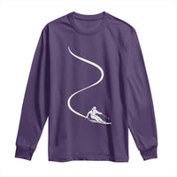 Skiing Long Sleeve Shirt Skier With Tracks In Deep Powder Snow Freeride Gift