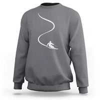 Skiing Sweatshirt Skier With Tracks In Deep Powder Snow Freeride Gift - Wonder Print Shop