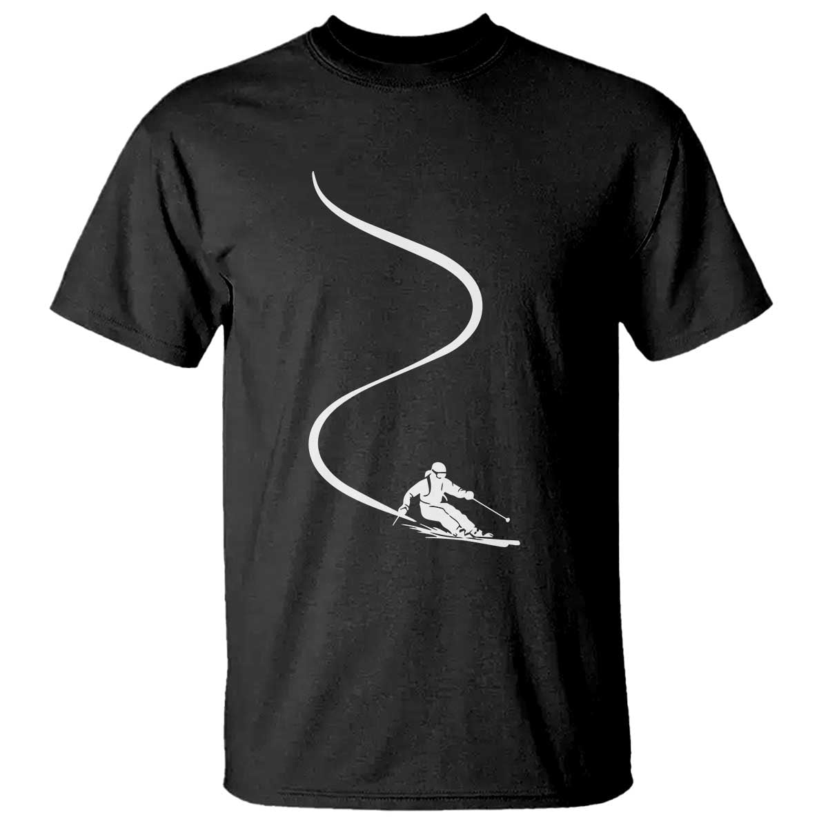 Skiing T Shirt Skier With Tracks In Deep Powder Snow Freeride Gift - Wonder Print Shop