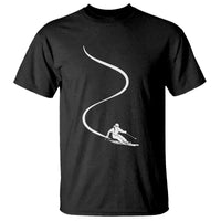 Skiing T Shirt Skier With Tracks In Deep Powder Snow Freeride Gift - Wonder Print Shop