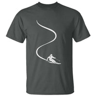 Skiing T Shirt Skier With Tracks In Deep Powder Snow Freeride Gift - Wonder Print Shop