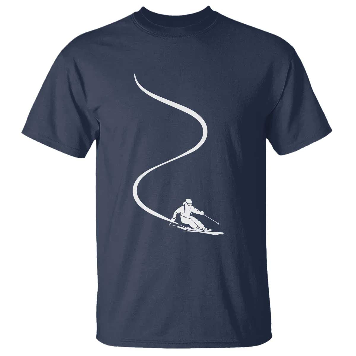 Skiing T Shirt Skier With Tracks In Deep Powder Snow Freeride Gift - Wonder Print Shop