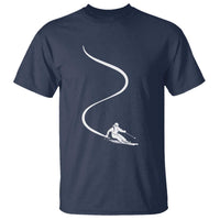 Skiing T Shirt Skier With Tracks In Deep Powder Snow Freeride Gift - Wonder Print Shop