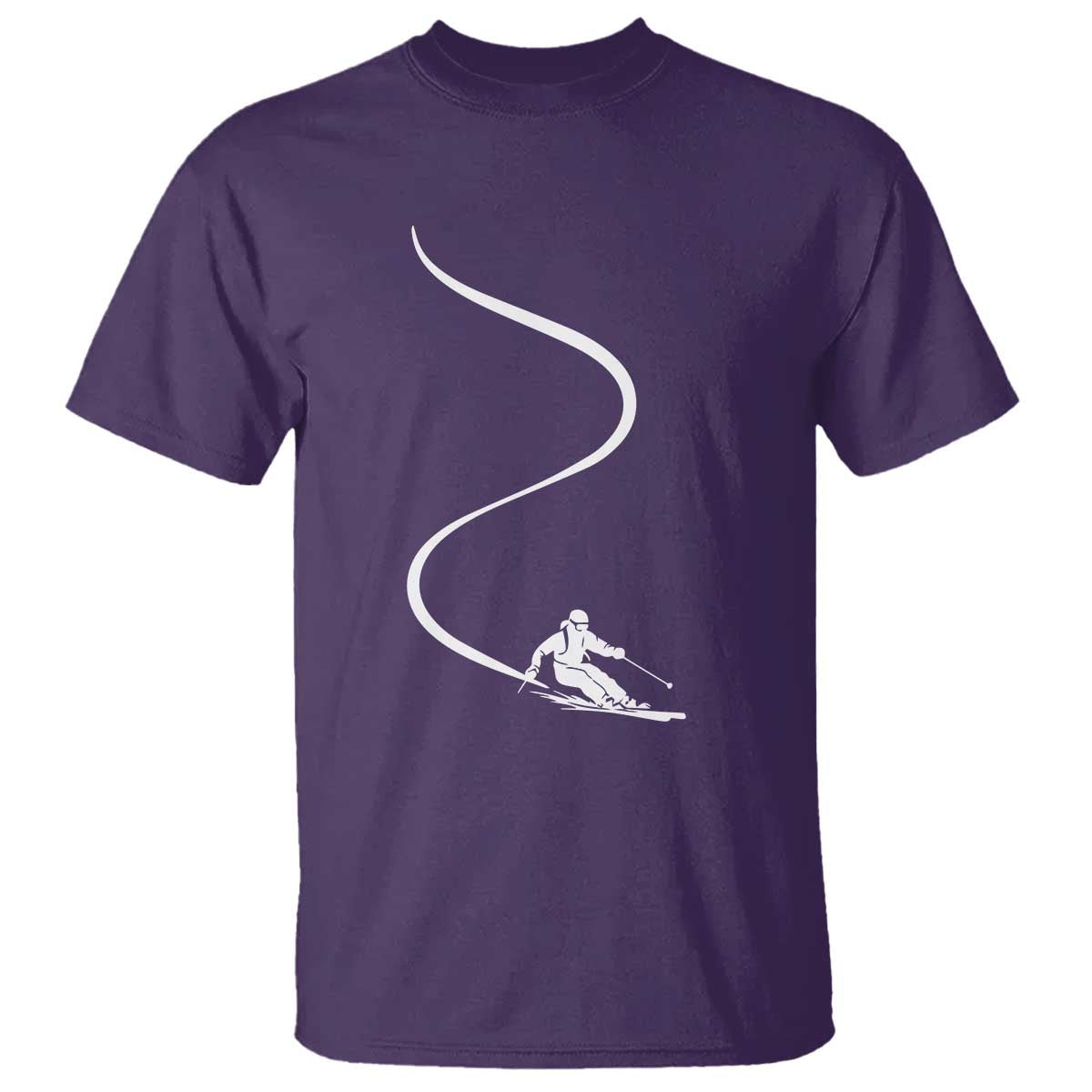 Skiing T Shirt Skier With Tracks In Deep Powder Snow Freeride Gift - Wonder Print Shop