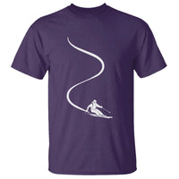 Skiing T Shirt Skier With Tracks In Deep Powder Snow Freeride Gift - Wonder Print Shop