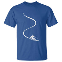 Skiing T Shirt Skier With Tracks In Deep Powder Snow Freeride Gift - Wonder Print Shop