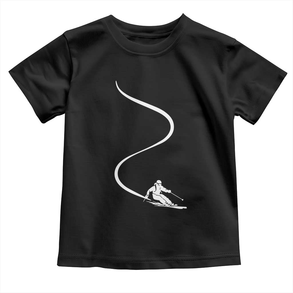 Skiing Toddler T Shirt Skier With Tracks In Deep Powder Snow Freeride Gift