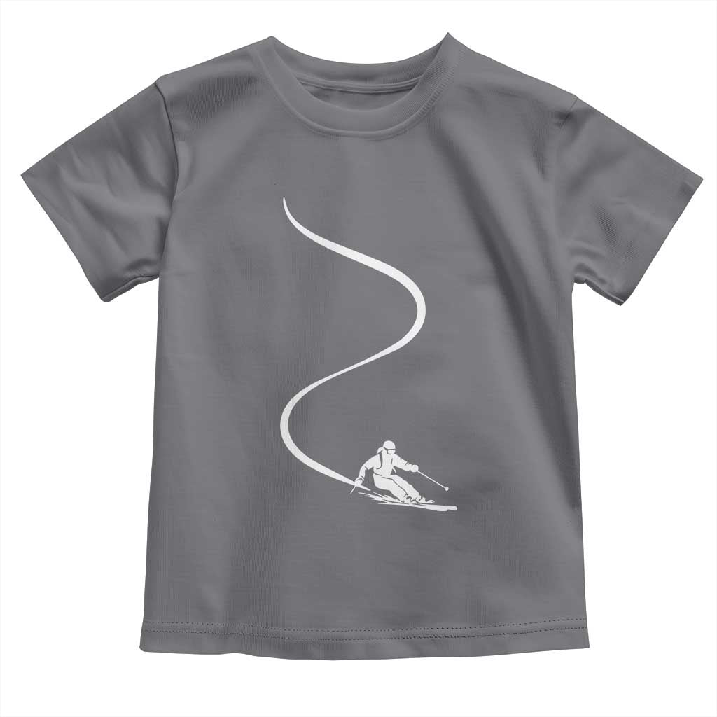 Skiing Toddler T Shirt Skier With Tracks In Deep Powder Snow Freeride Gift