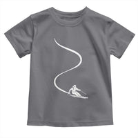 Skiing Toddler T Shirt Skier With Tracks In Deep Powder Snow Freeride Gift