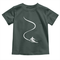 Skiing Toddler T Shirt Skier With Tracks In Deep Powder Snow Freeride Gift