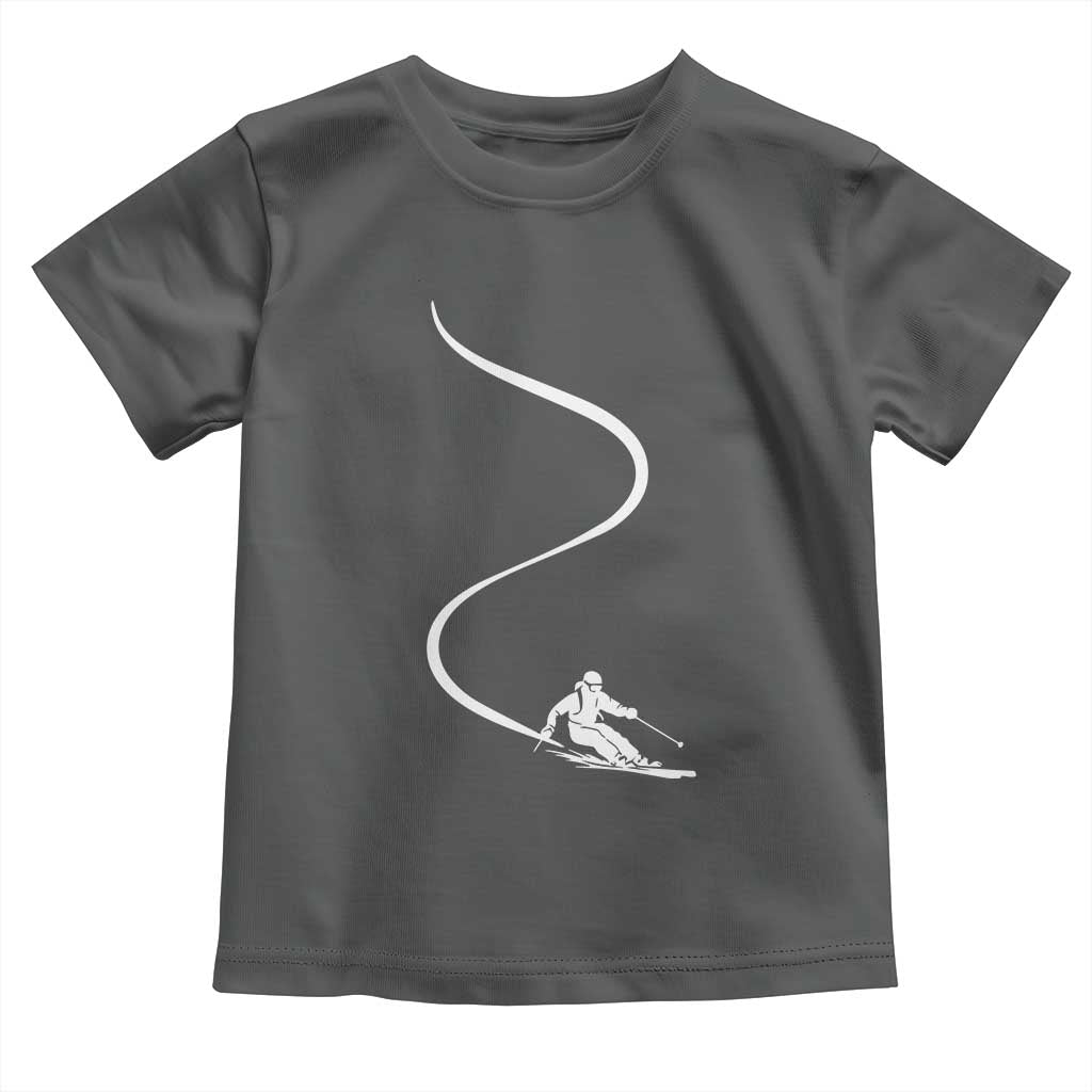 Skiing Toddler T Shirt Skier With Tracks In Deep Powder Snow Freeride Gift