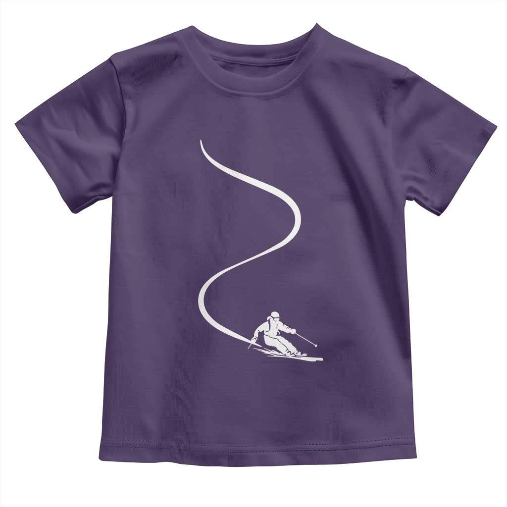 Skiing Toddler T Shirt Skier With Tracks In Deep Powder Snow Freeride Gift
