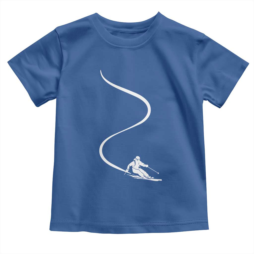 Skiing Toddler T Shirt Skier With Tracks In Deep Powder Snow Freeride Gift