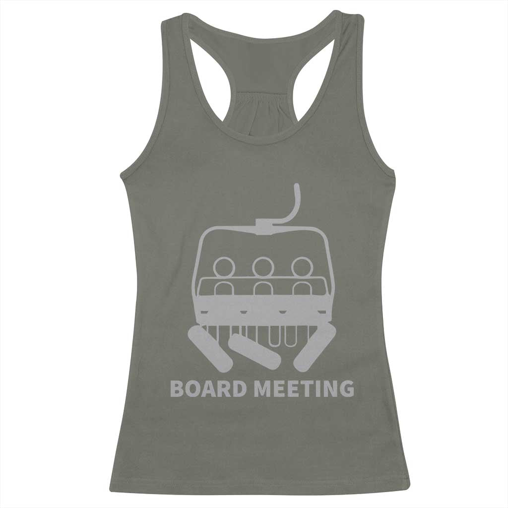 Funny Skiing Racerback Tank Top Snowboard Meeting Gift