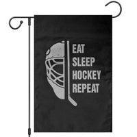 Ice Hockey Player Garden Flag Funny Eat Sleep Hockey Repeat Sport Fan - Wonder Print Shop