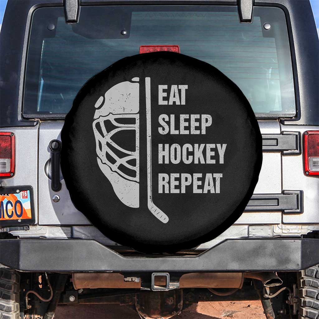 Ice Hockey Player Spare Tire Cover Funny Eat Sleep Hockey Repeat Sport Fan - Wonder Print Shop