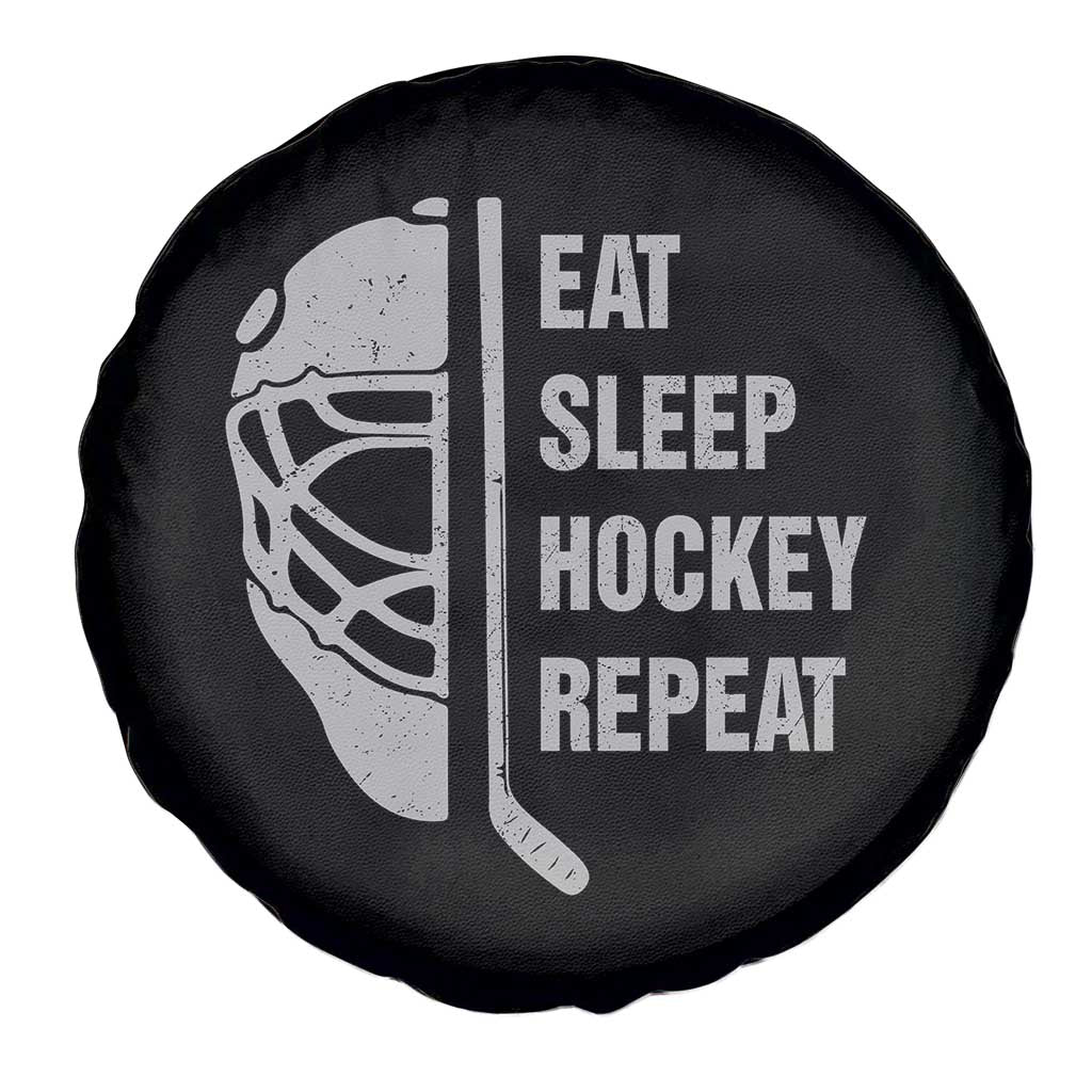 Ice Hockey Player Spare Tire Cover Funny Eat Sleep Hockey Repeat Sport Fan - Wonder Print Shop