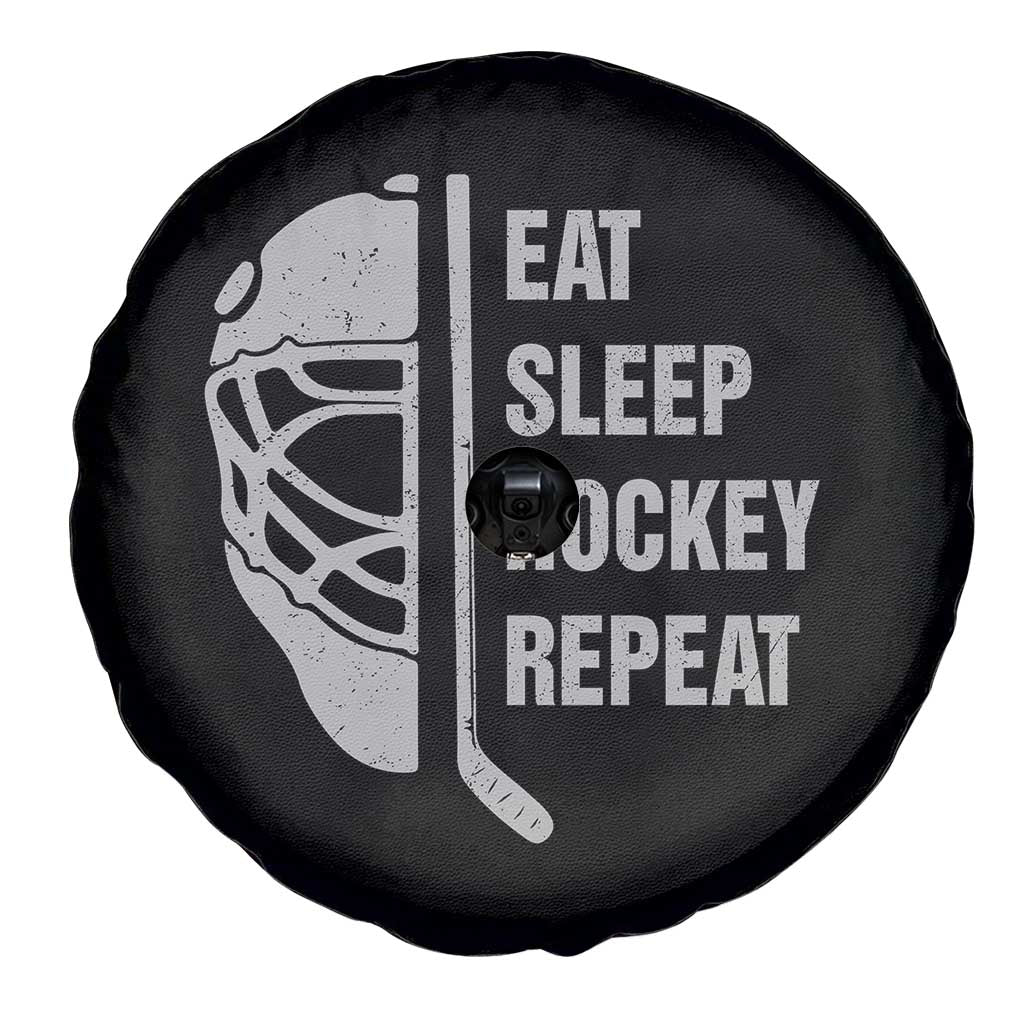 Ice Hockey Player Spare Tire Cover Funny Eat Sleep Hockey Repeat Sport Fan - Wonder Print Shop