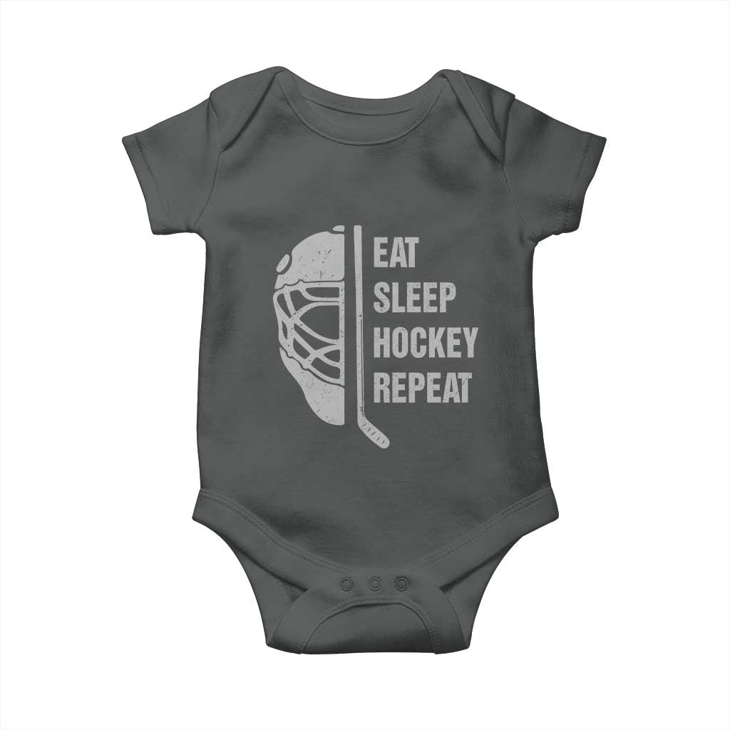 Ice Hockey Player Baby Onesie Funny Eat Sleep Hockey Repeat Sport Fan - Wonder Print Shop
