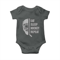 Ice Hockey Player Baby Onesie Funny Eat Sleep Hockey Repeat Sport Fan - Wonder Print Shop