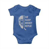 Ice Hockey Player Baby Onesie Funny Eat Sleep Hockey Repeat Sport Fan - Wonder Print Shop