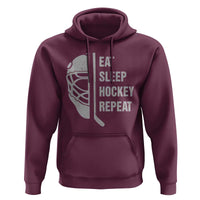 Ice Hockey Player Hoodie Funny Eat Sleep Hockey Repeat Sport Fan - Wonder Print Shop