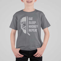 Ice Hockey Player T Shirt For Kid Funny Eat Sleep Hockey Repeat Sport Fan - Wonder Print Shop