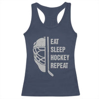 Ice Hockey Player Racerback Tank Top Funny Eat Sleep Hockey Repeat Sport Fan - Wonder Print Shop