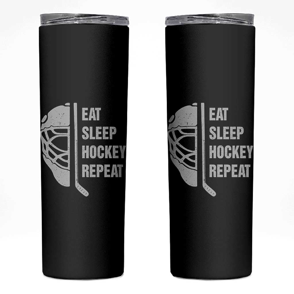 Ice Hockey Player Skinny Tumbler Funny Eat Sleep Hockey Repeat Sport Fan - Wonder Print Shop