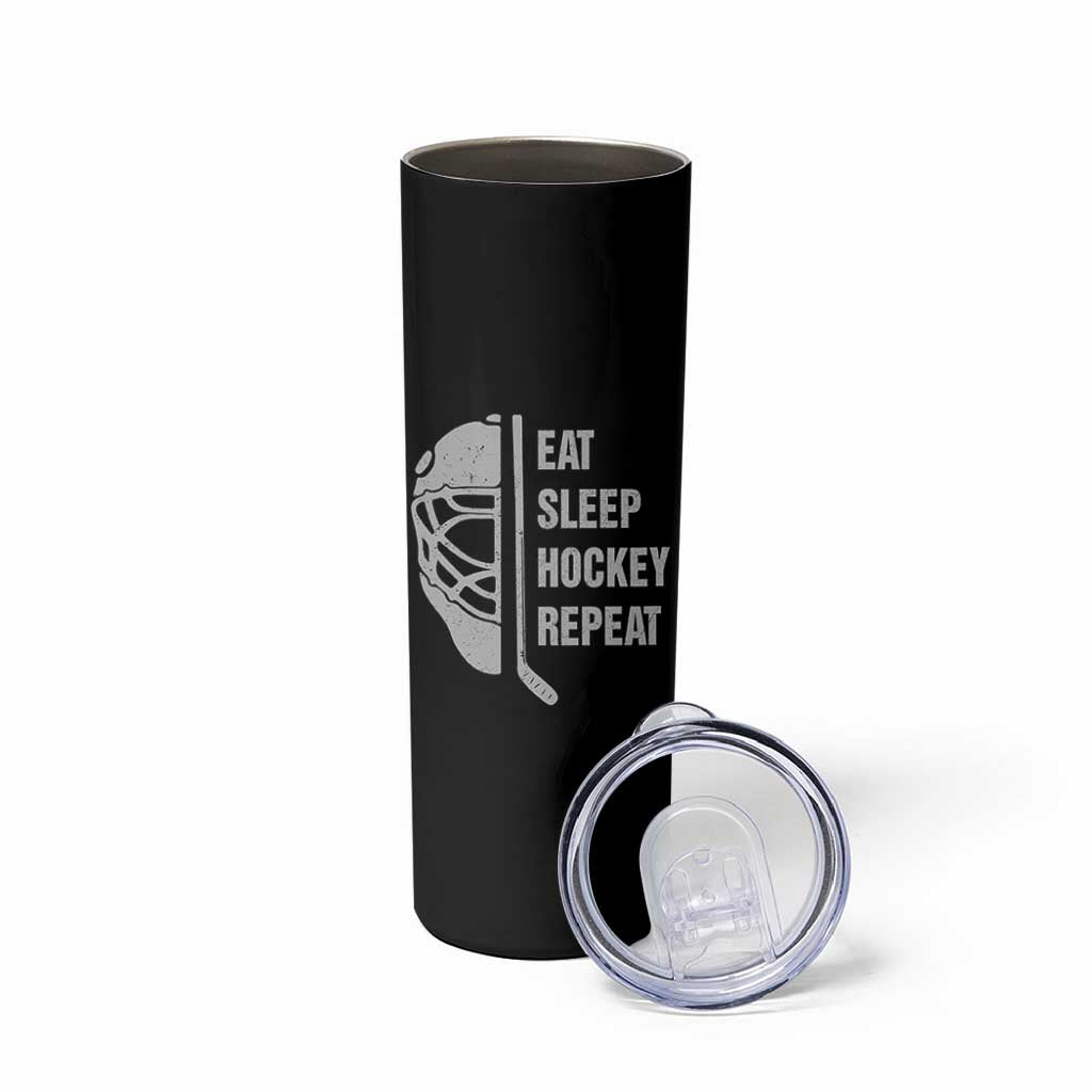 Ice Hockey Player Skinny Tumbler Funny Eat Sleep Hockey Repeat Sport Fan - Wonder Print Shop
