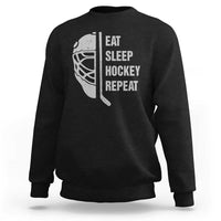 Ice Hockey Player Sweatshirt Funny Eat Sleep Hockey Repeat Sport Fan - Wonder Print Shop
