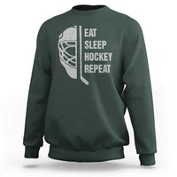 Ice Hockey Player Sweatshirt Funny Eat Sleep Hockey Repeat Sport Fan - Wonder Print Shop