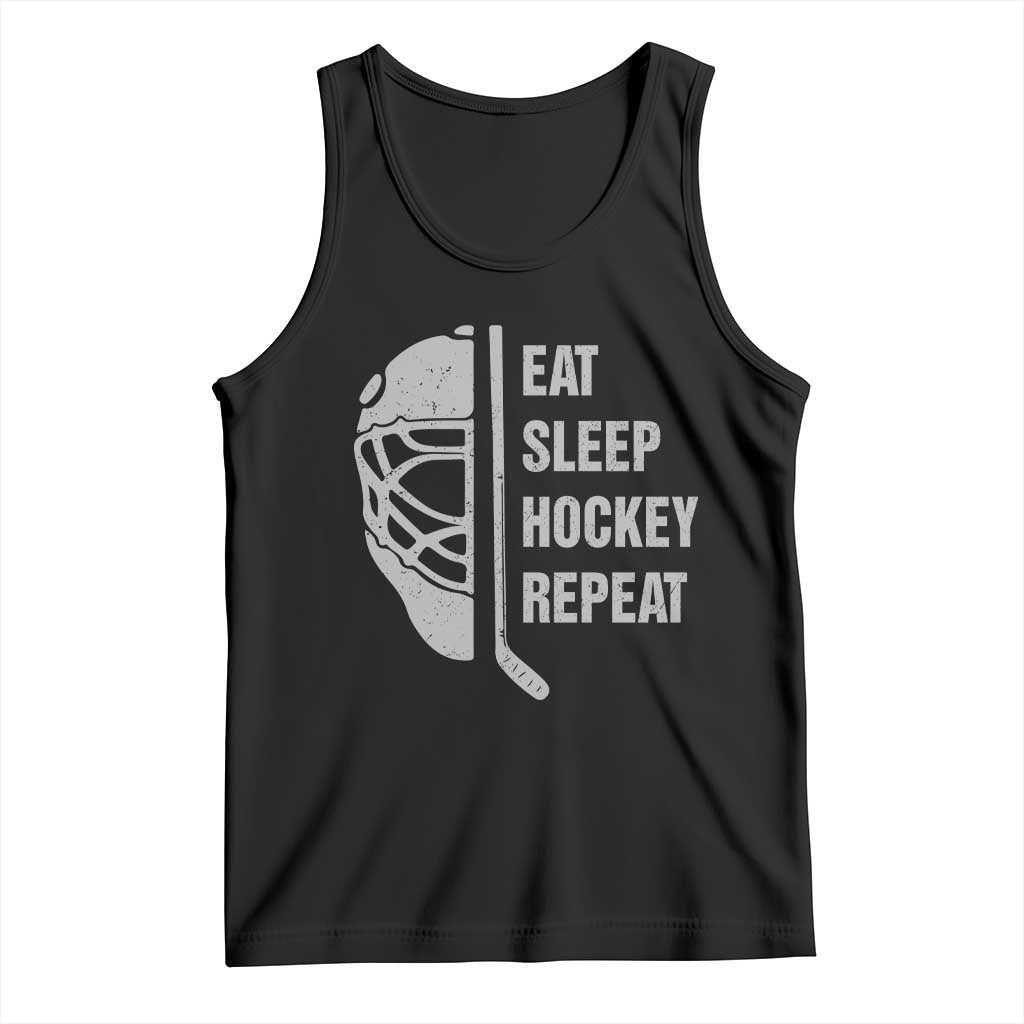 Ice Hockey Player Tank Top Funny Eat Sleep Hockey Repeat Sport Fan - Wonder Print Shop
